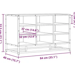 vidaXL Bancos-Zapatero madera de ingeniería marrón roble 84x40x53,5 cm