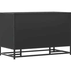 vidaXL Zapatero madera de ingeniería y metal 80x40x53,5 cm Negro Outlet