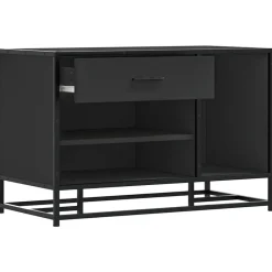 vidaXL Zapatero madera de ingeniería y metal 80x40x53,5 cm Negro Outlet