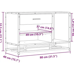 vidaXL Zapatero madera de ingeniería y metal 80x40x53,5 cm Negro Outlet
