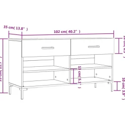 vidaXL Productos Del Hogar-Zapatero madera de ingeniería 102x35x55 cm