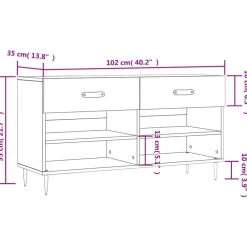 vidaXL Productos Del Hogar-Zapatero madera de ingeniería gris hormigón 102x35x55 cm