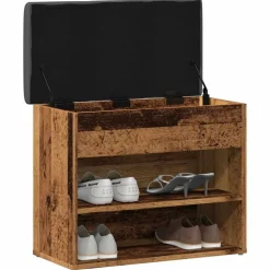 vidaXL Zapatero madera de ingeniería madera vieja 62x32x50 cm Madera antigua Outlet