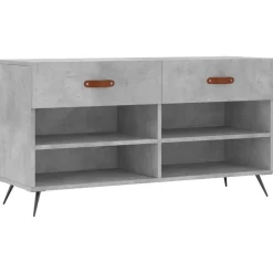 vidaXL Zapatero madera de ingeniería gris hormigón 102x35x55 cm Gris hormig&oacute;n Online