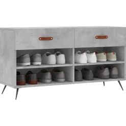 vidaXL Zapatero madera de ingeniería gris hormigón 102x35x55 cm Gris hormig&oacute;n Online