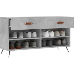 vidaXL Zapatero madera de ingeniería gris hormigón 102x35x55 cm Gris hormig&oacute;n Online