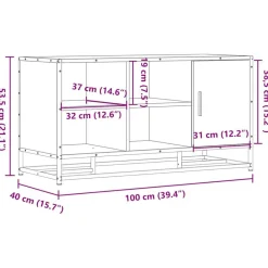vidaXL Zapatero madera de ingeniería roble marrón 100x40x53,5 cm Marrón roble Clearance