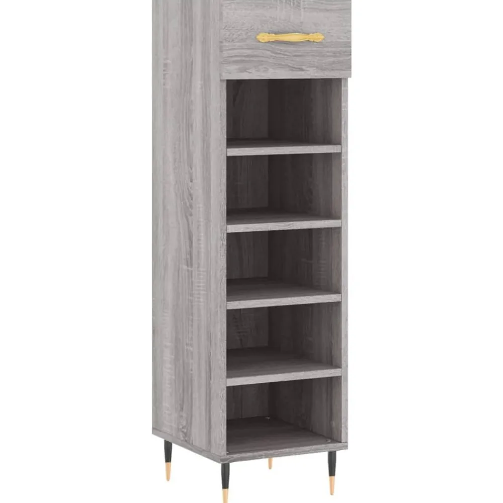 vidaXL Zapatero madera de ingeniería 30x35x105 cm Gris sonoma Sale