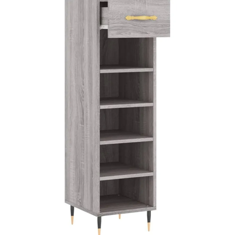 vidaXL Zapatero madera de ingeniería 30x35x105 cm Gris sonoma Sale