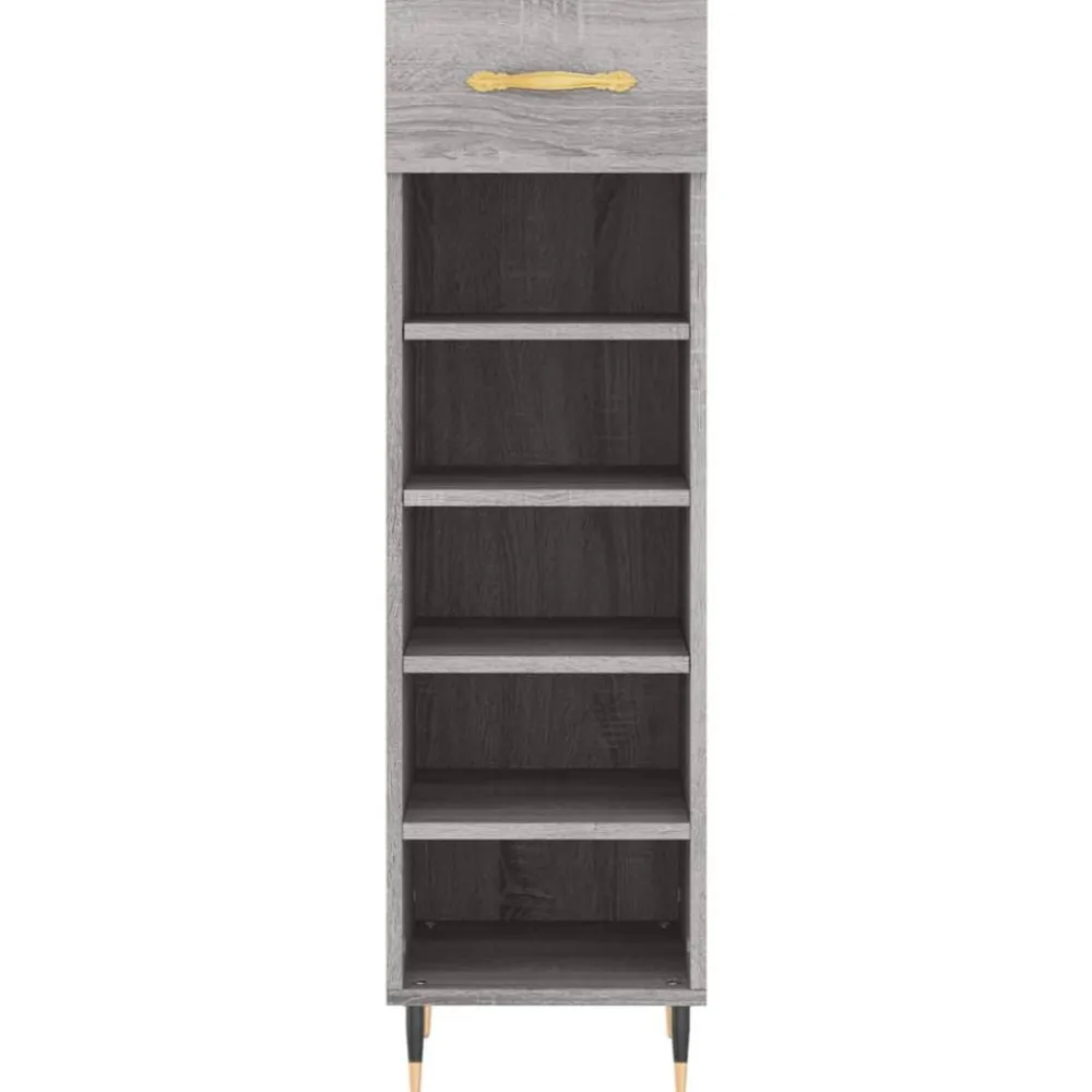 vidaXL Zapatero madera de ingeniería 30x35x105 cm Gris sonoma Sale