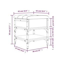 vidaXL Zapatero madera de ingeniería marrón roble 42x42x45 cm Marrón roble Discount