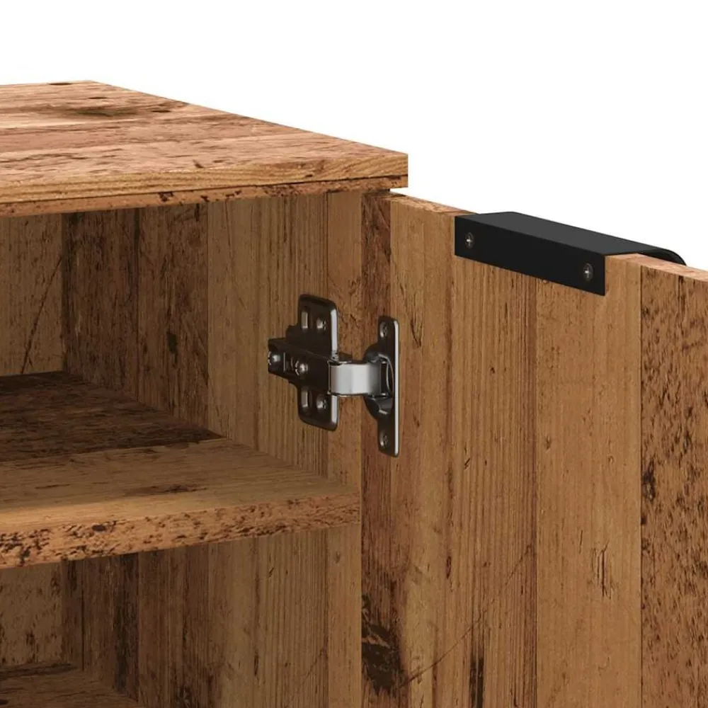 vidaXL Zapatero madera de ingeniería envejecida 59x35x100,5 cm Madera antigua Clearance