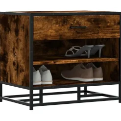 vidaXL Zapatero madera de ingeniería 60x40x53,5 cm Roble ahumado Online