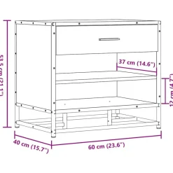 vidaXL Zapatero madera de ingeniería 60x40x53,5 cm Roble ahumado Online