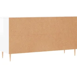 vidaXL Productos Del Hogar-Zapatero madera de ingeniería blanco brillo 102x35x55 cm
