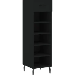 vidaXL Zapatero madera de ingeniería 30x35x105 cm Negro Discount