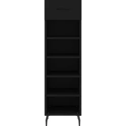 vidaXL Zapatero madera de ingeniería 30x35x105 cm Negro Discount
