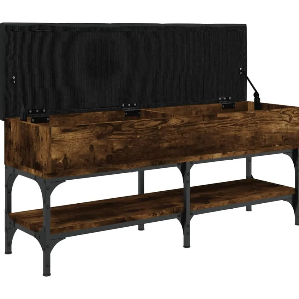vidaXL Zapatero madera de ingeniería 102x32x45 cm Roble ahumado Clearance
