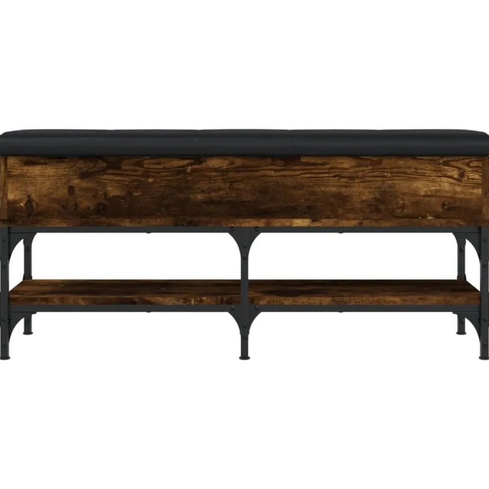 vidaXL Zapatero madera de ingeniería 102x32x45 cm Roble ahumado Clearance