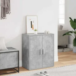 vidaXL Zapatero madera de ingeniería gris hormigón 60x35x70 cm Gris hormig&oacute;n Discount