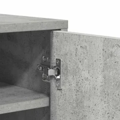 vidaXL Zapatero madera de ingeniería gris hormigón 60x35x70 cm Gris hormigón Discount