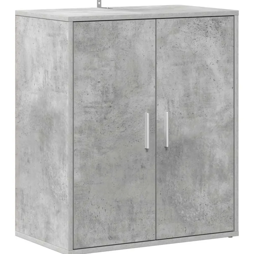 vidaXL Zapatero madera de ingeniería gris hormigón 60x35x70 cm Gris hormigón Discount