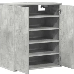 vidaXL Zapatero madera de ingeniería gris hormigón 60x35x70 cm Gris hormigón Discount