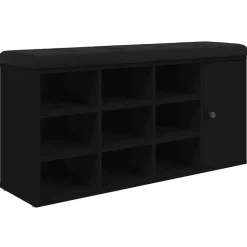 vidaXL Zapatero madera de ingeniería 102x32x50 cm Negro Online