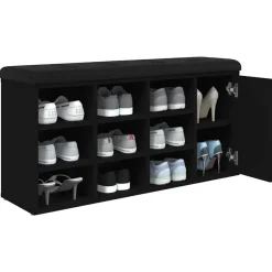 vidaXL Zapatero madera de ingeniería 102x32x50 cm Negro Online