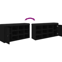 vidaXL Zapatero madera de ingeniería 102x32x50 cm Negro Online