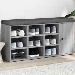 vidaXL Bancos-Zapatero madera de ingeniería 102x32x50 cm