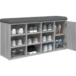 vidaXL Bancos-Zapatero madera de ingeniería 102x32x50 cm