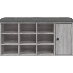 vidaXL Bancos-Zapatero madera de ingeniería 102x32x50 cm