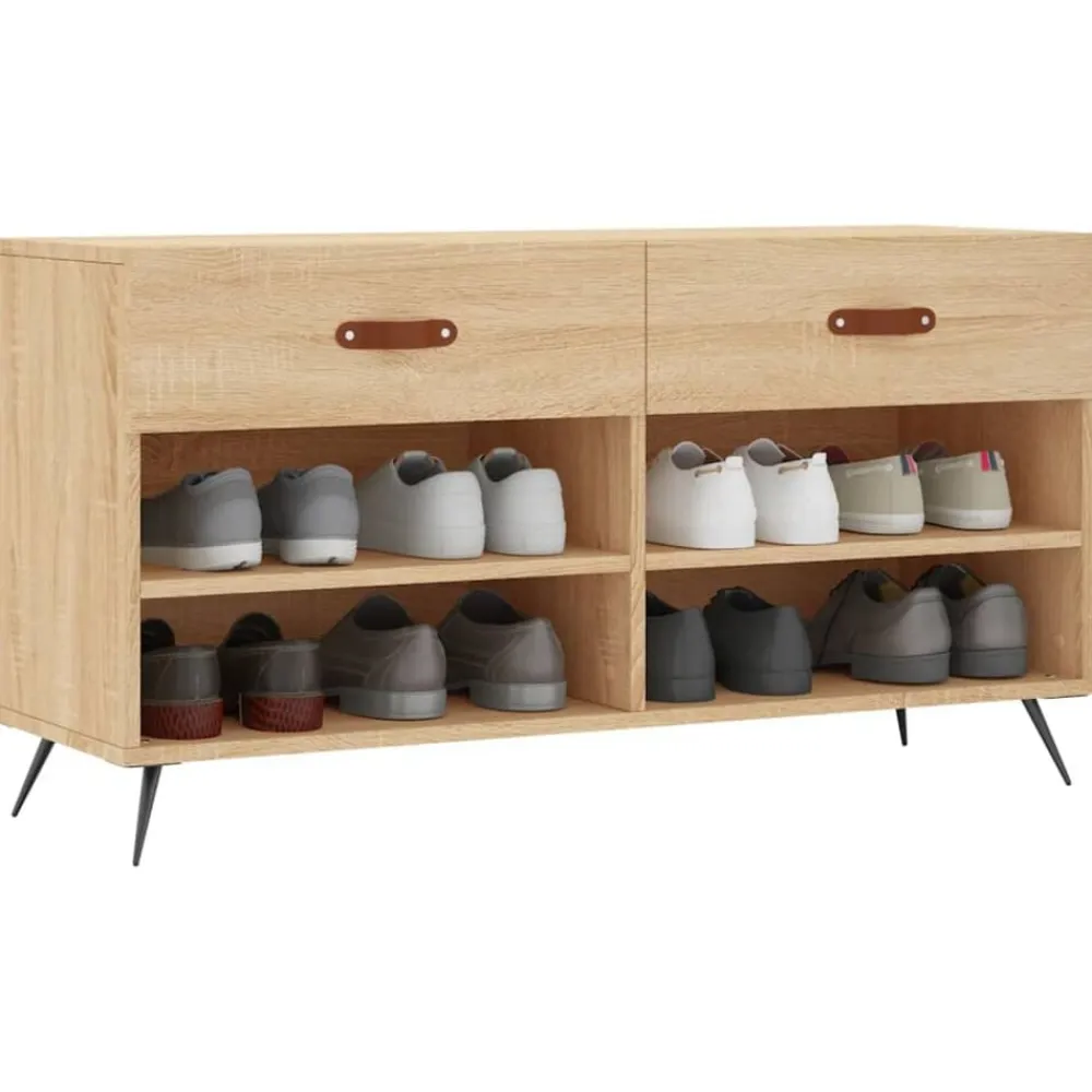 vidaXL Zapatero madera de ingeniería 102x35x55 cm Roble Sonoma Best