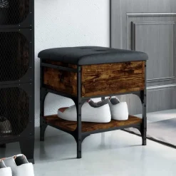 vidaXL Bancos-Zapatero madera de ingeniería 42x42x45 cm