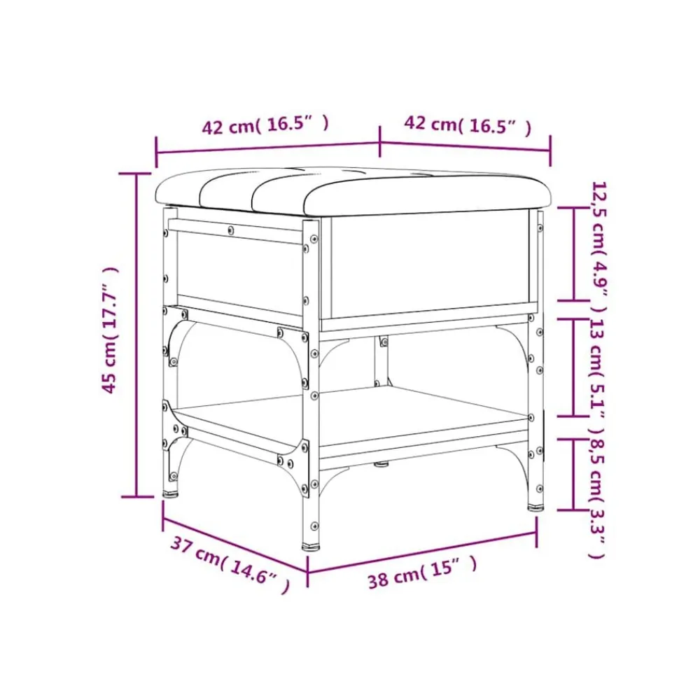 vidaXL Bancos-Zapatero madera de ingeniería 42x42x45 cm