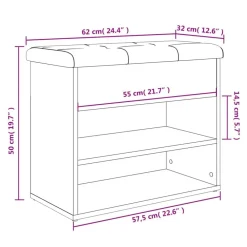 vidaXL Bancos-Zapatero madera de ingeniería 62x32x50 cm