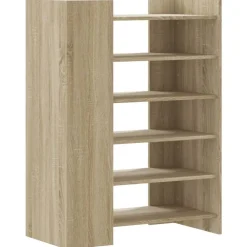 vidaXL Zapatero madera ingeniería 74,5x37,5x100 cm Roble Sonoma Clearance