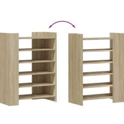 vidaXL Zapatero madera ingeniería 74,5x37,5x100 cm Roble Sonoma Clearance