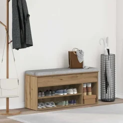 vidaXL Zapatero madera ingeniería 102x30,5x45 cm Roble artisan Discount