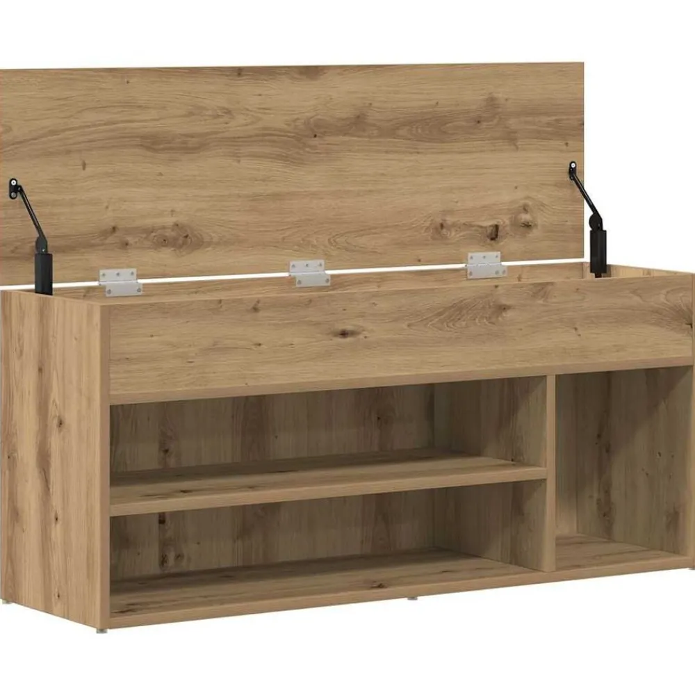 vidaXL Zapatero madera ingeniería 102x30,5x45 cm Roble artisan Discount