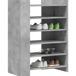 vidaXL Productos Del Hogar-Zapatero madera ingeniería gris hormigón 74,5x37,5x100cm