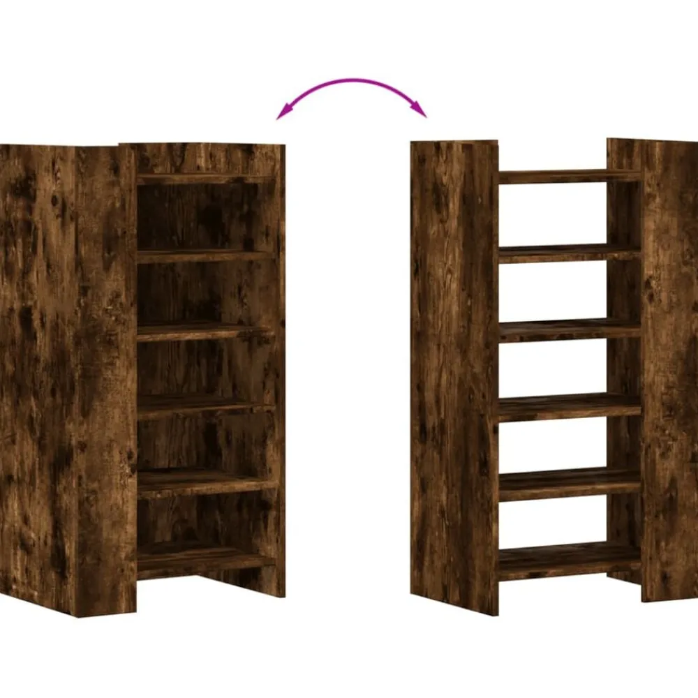 vidaXL Zapatero madera ingeniería roble ahumado 52x37,5x100 cm