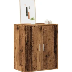 vidaXL Zapatero madera ingeniería madera envejecida 60x35x70 cm Madera antigua