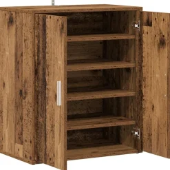 vidaXL Zapatero madera ingeniería madera envejecida 60x35x70 cm Madera antigua