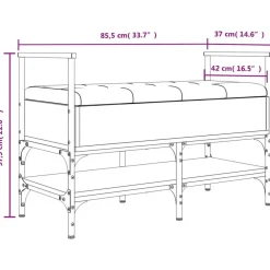 vidaXL Bancos-Zapatero madera ingeniería 85,5x42x57,5 cm