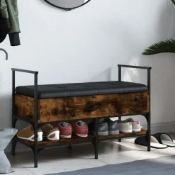 vidaXL Bancos-Zapatero madera ingeniería 85,5x42x57,5 cm