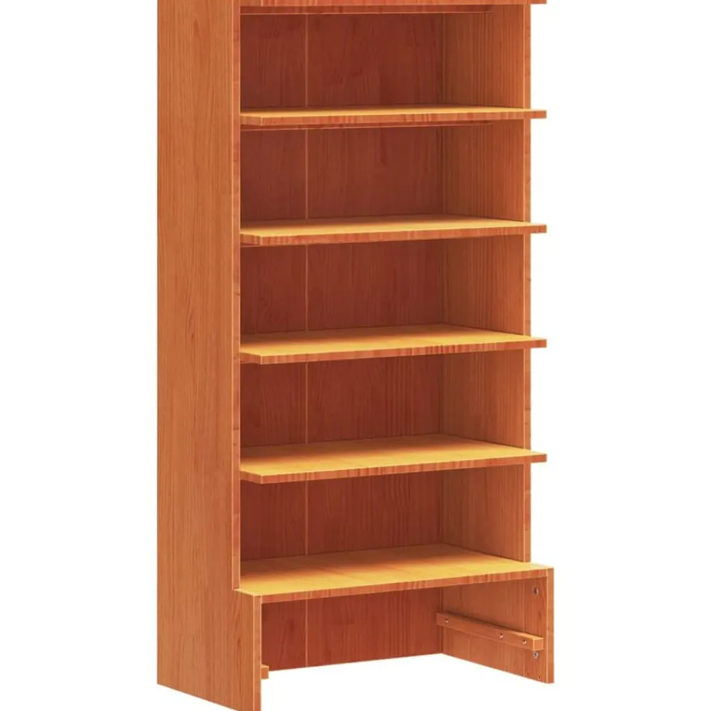 vidaXL Productos Del Hogar-Zapatero madera maciza de pino marrón cera 52x30x104 cm