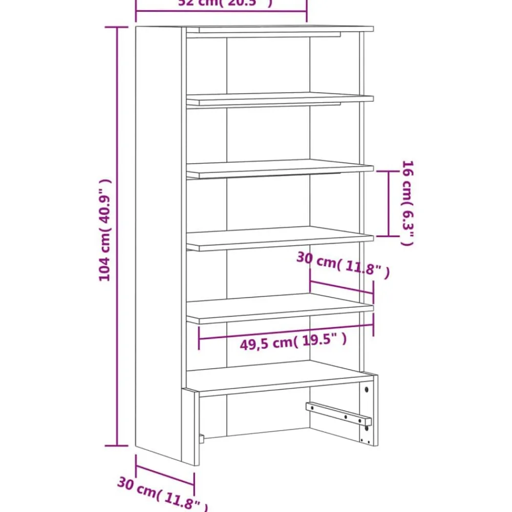 vidaXL Productos Del Hogar-Zapatero madera maciza de pino marrón cera 52x30x104 cm