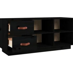 vidaXL Zapatero madera maciza de pino 100x34x45 cm Negro Online